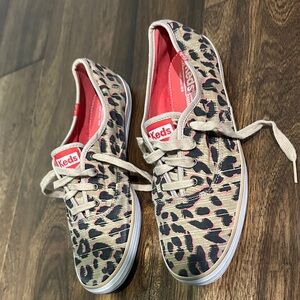 Keds Leopard Lace up Flats Size 9.5